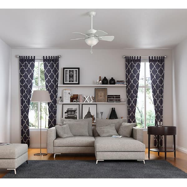 Watson 34 in. Indoor White Ceiling Fan with Light Kit