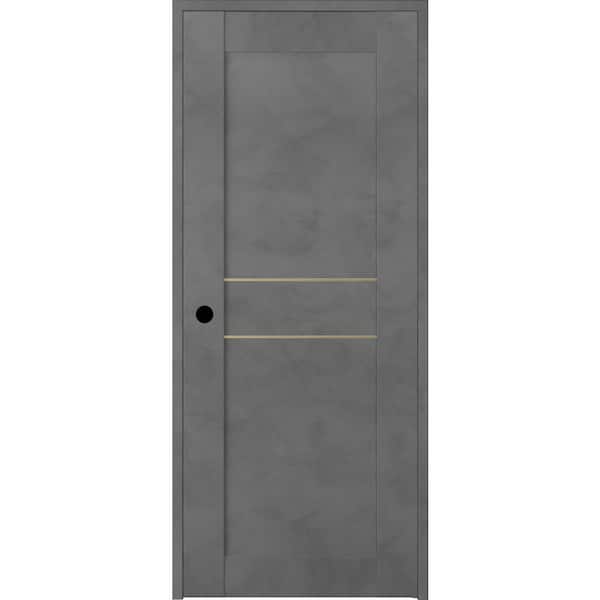 Belldinni Vona 07 2HN Gold 28 in. x 80 in. Right-Handed Solid Core Dark Urban Textured Wood Single Prehung Interior Door