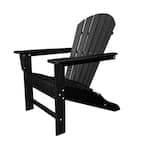 POLYWOOD South Beach Black Plastic Patio Adirondack Chair SBA15BL