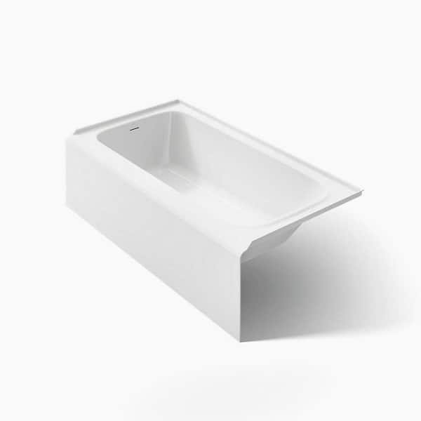 Avec 60 in. x 32 in. Soaking Bathtub with Left Drain in White
