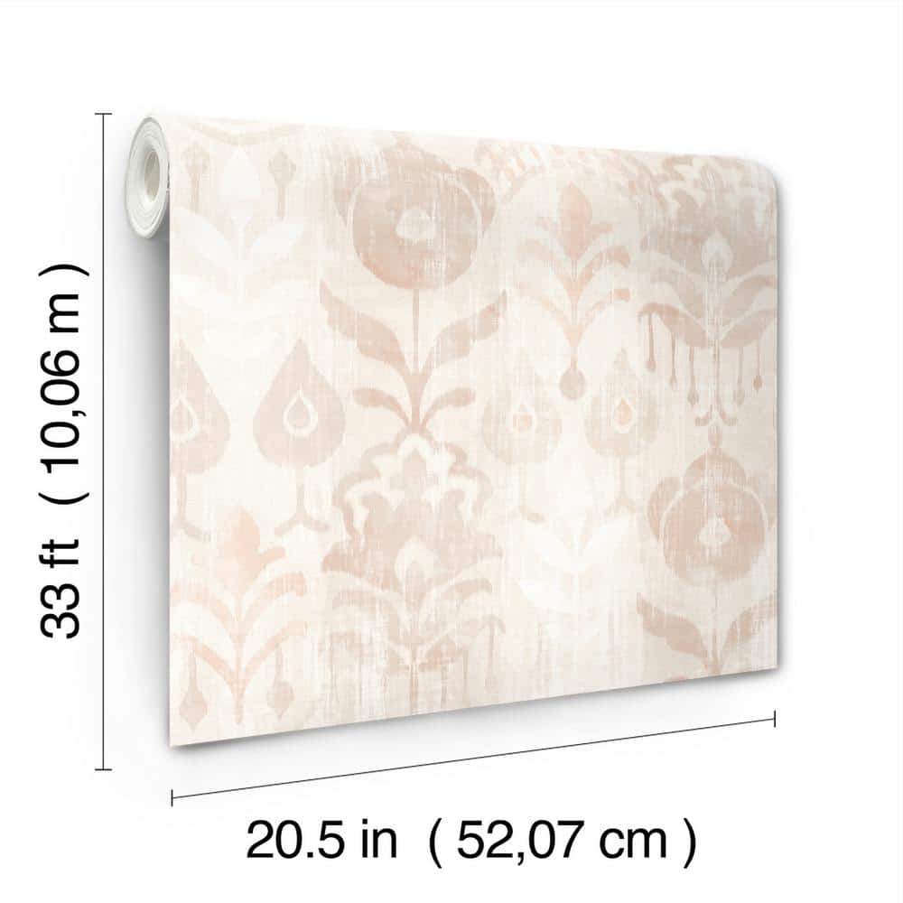 Pavord Pink and Taupe Floral Non-Woven Wallpaper Roll