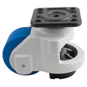 GD Series 3-1/2 in. MC Nylon Swivel Iconic Ivory Plate Mounted Leveling Caster with 3305 lb. Load Rating