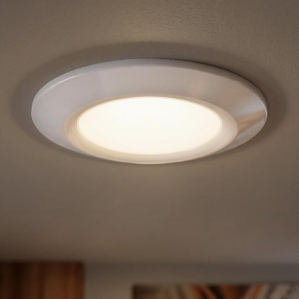 7.5 in. 1000 Lumens Satin White LED Flush Mount