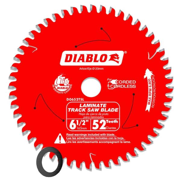 Diablo 61/2 in 52Tooth Laminate Track Saw Blade D0652TSL The Home Depot