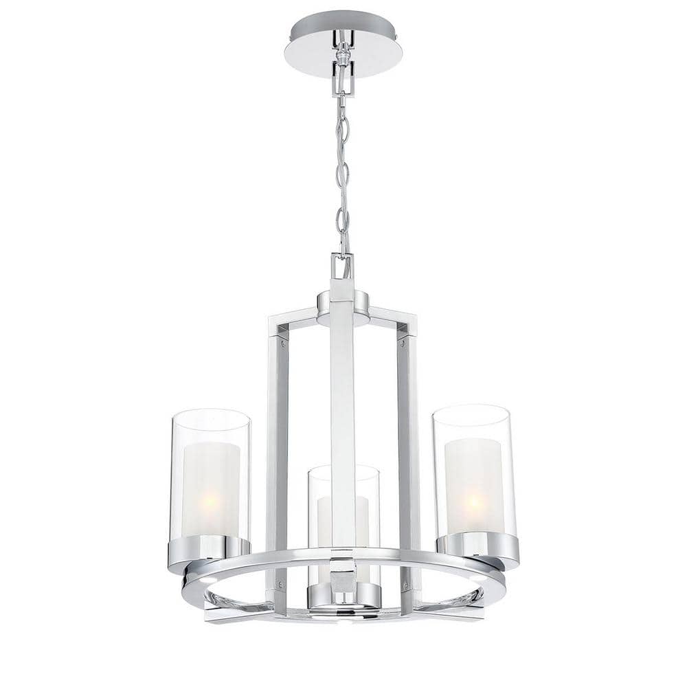 Home Decorators Collection Samantha 33-Watt 3-Light LED Chrome Transitional Hanging Candlestick Chandelier for Dining Room or Hallway 35275-HB Sansujyuku sansujyuku.com