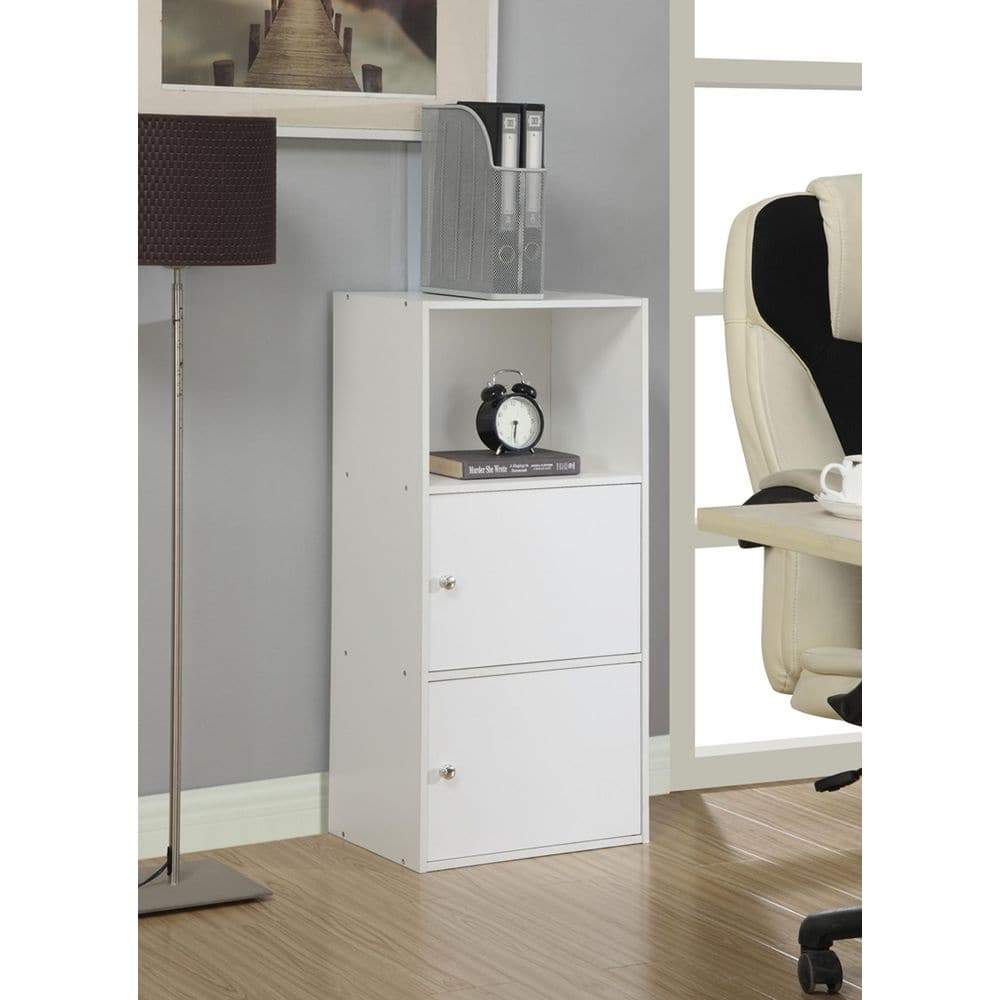 Convenience Concepts Xtra Storage White 2-Door Cabinet with Shelf
