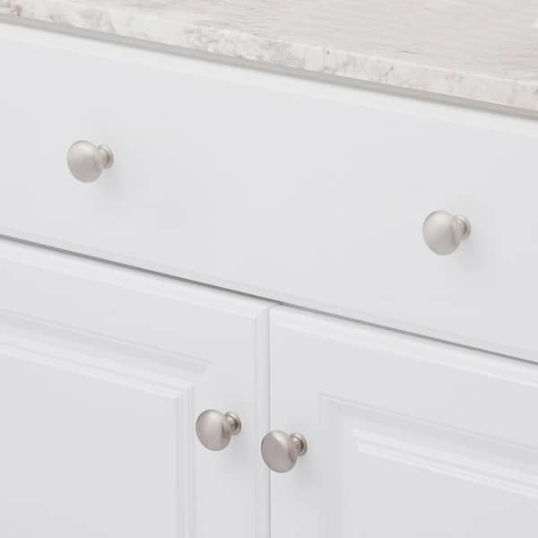 Edona 1-1/4 in. (32mm) Traditional Satin Nickel Round Cabinet Knob