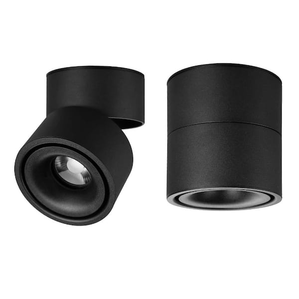 10-Watt Equivalent Integrated LED Black Adjustable Wall Pack Light 3000K Integrated LED Fixtures