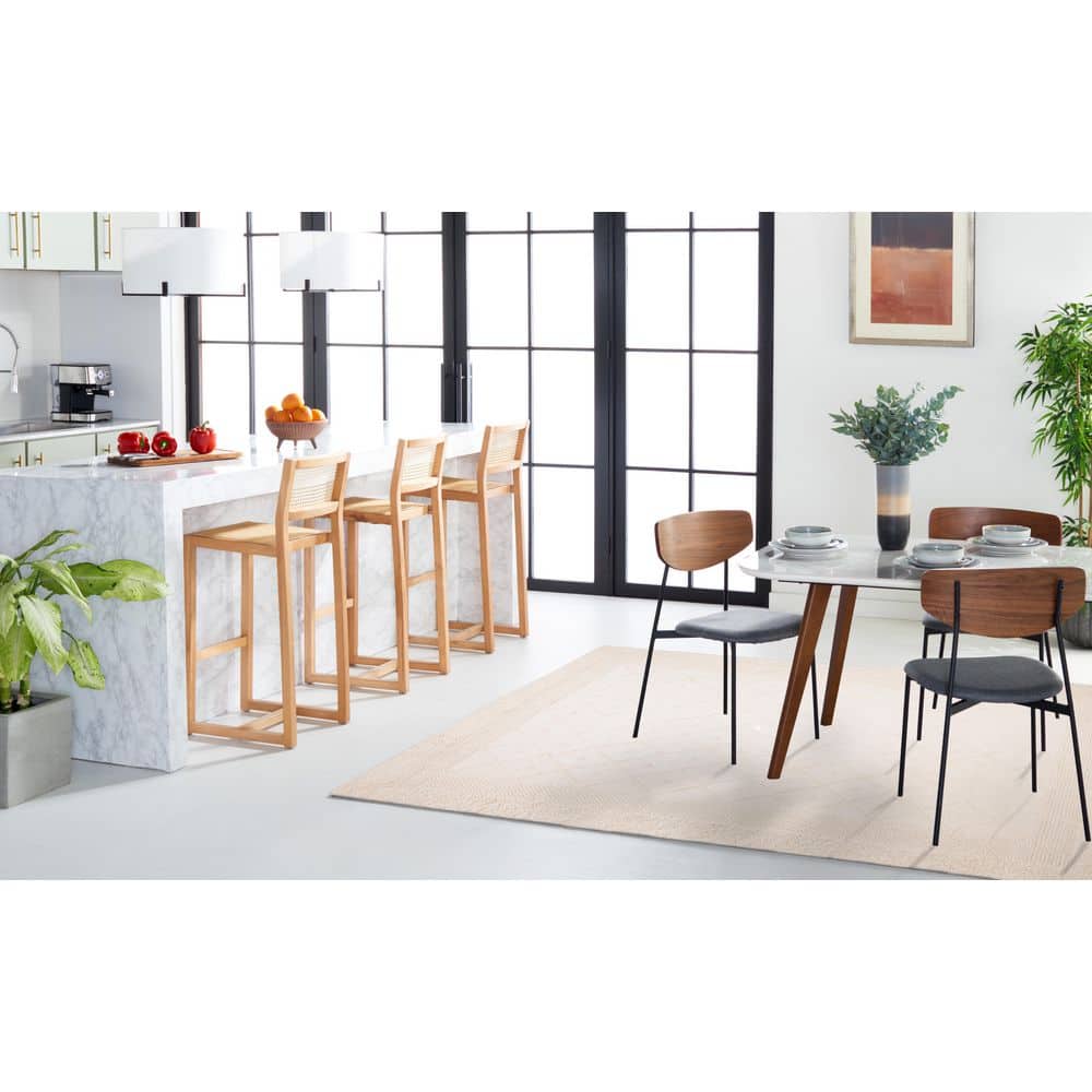 Ivory Hand-Knotted Wool and Cotton 8' x 10' Area Rug