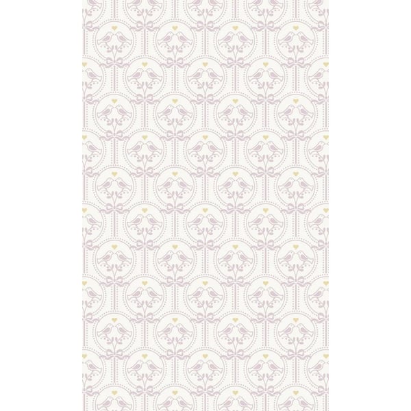 Walls Republic Lilac Pink Non-Pasted Oiseaux Bird Lovers Tropical Shelf Liner Non- Woven Wallpaper Double Roll (57 sq. ft.)