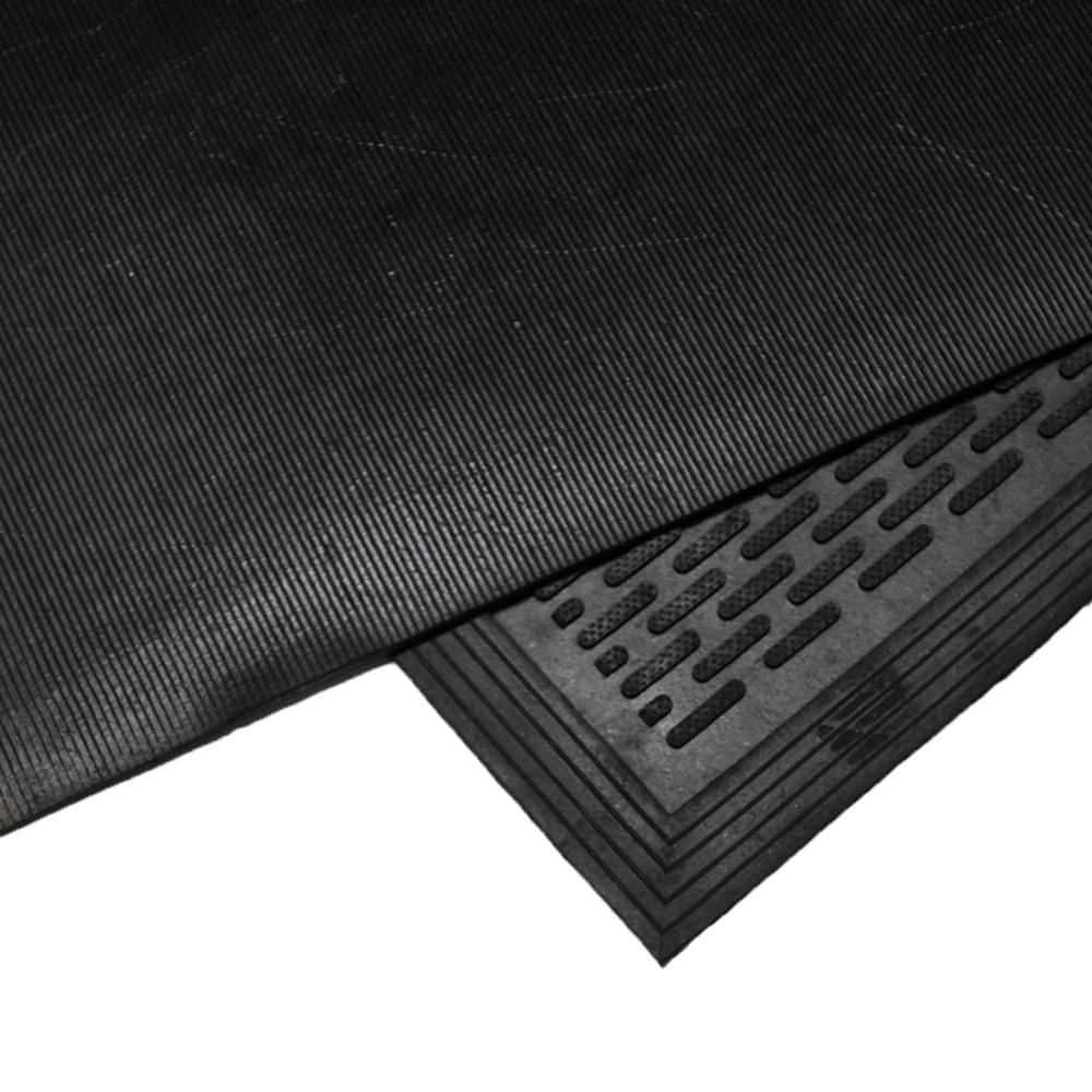Black Rubber Outdoor Anti-Slip Entrance Door Mat 36" x 60"