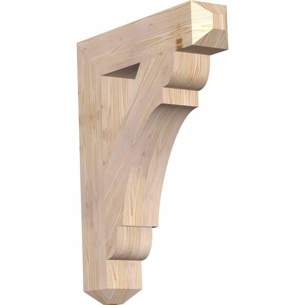 Ekena Millwork 5.5 in. x 36 in. x 28 in. Douglas Fir Olympic Craftsman Smooth Bracket