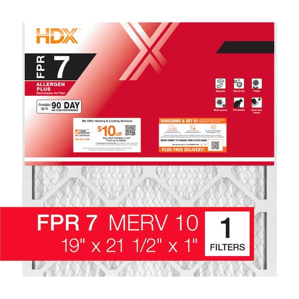 19 in. x 21.5 in. x 1 in. Allergen Plus Pleated Air Filter FPR 7, MERV 10