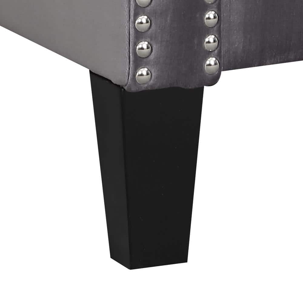 Teagan 30'' Gun Metal Gray Velvet Transitional Accent Chair