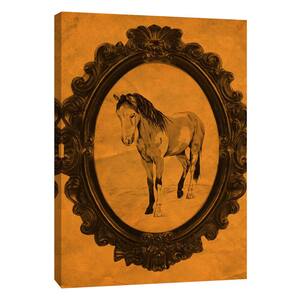 12 in. x 10 in. ''Framed Paint Horse in Tangerine'' Printed Canvas Wall Art