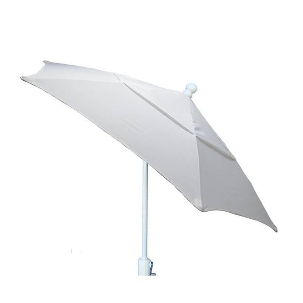 Fiberbuilt Umbrellas 7.5 ft. White Pole Tilt Terrace Patio Umbrella in Natural