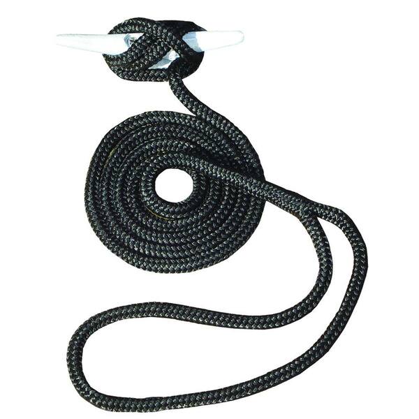 Unbranded 35 ft. 5/8 in. Hand-Spliced Double Braid Black Dock Line