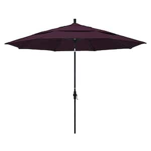 11 ft. Aluminum Collar Tilt Double Vented Patio Umbrella in Purple Pacifica