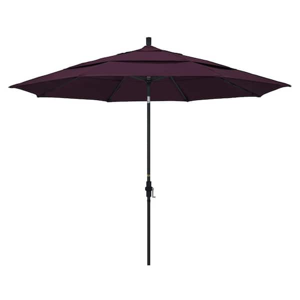 California Umbrella 11 ft. Aluminum Collar Tilt Double Vented Patio Umbrella in Purple Pacifica