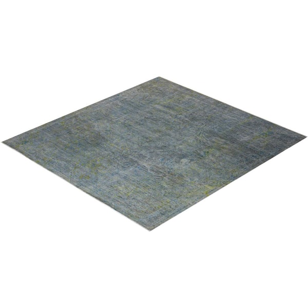 Gray 9 ft. 0 in. x 9 ft. 4 in. Fine Vibrance Hand-Knotted Area Rug