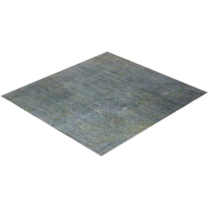 Gray 9 ft. 0 in. x 9 ft. 4 in. Fine Vibrance One-of-a-Kind Hand-Knotted Area Rug