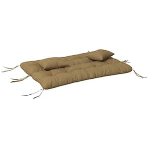 Replacement Rectangular Tan Outdoor Tufted Bench Cushions