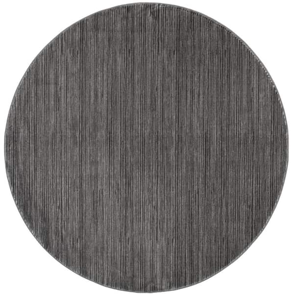 Vision Gray 3 ft. x 3 ft. Solid Marle Round Area Rug
