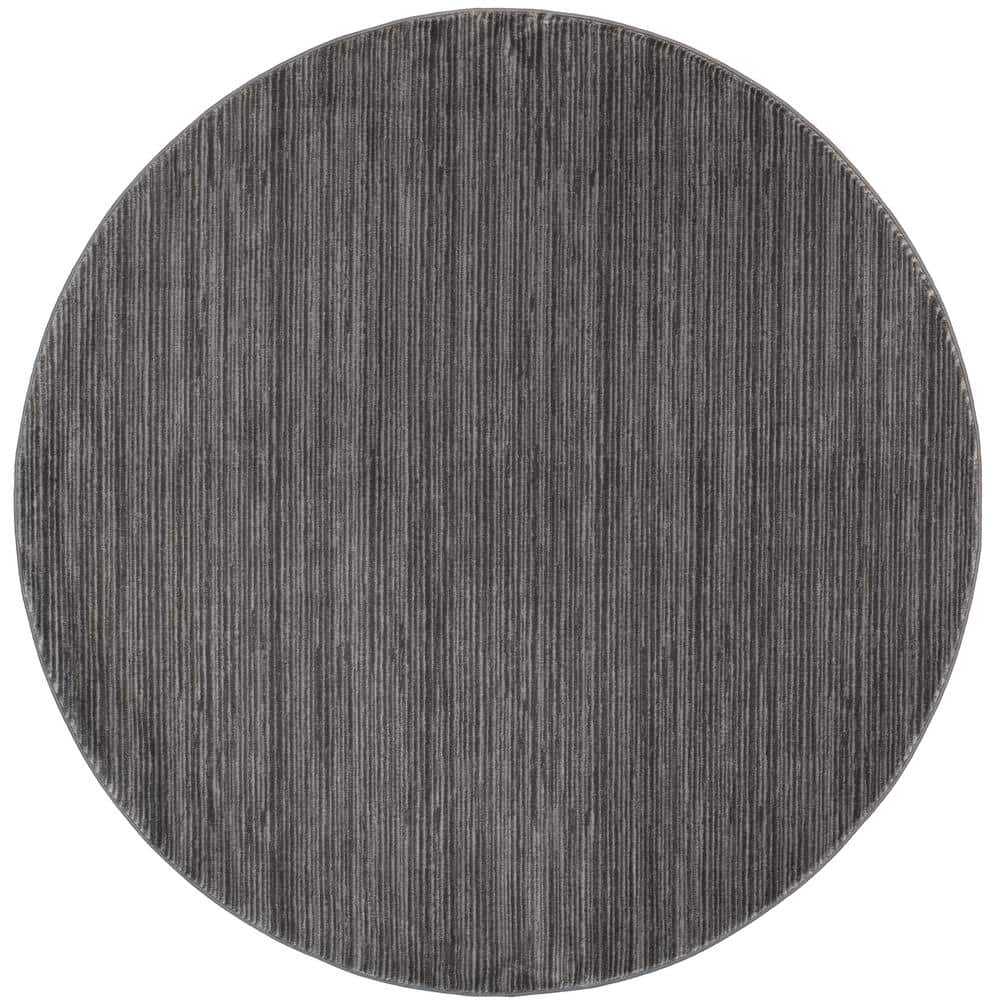 Vision Gray 5 ft. x 5 ft. Round Solid Area Rug price history on PriceWatchPro