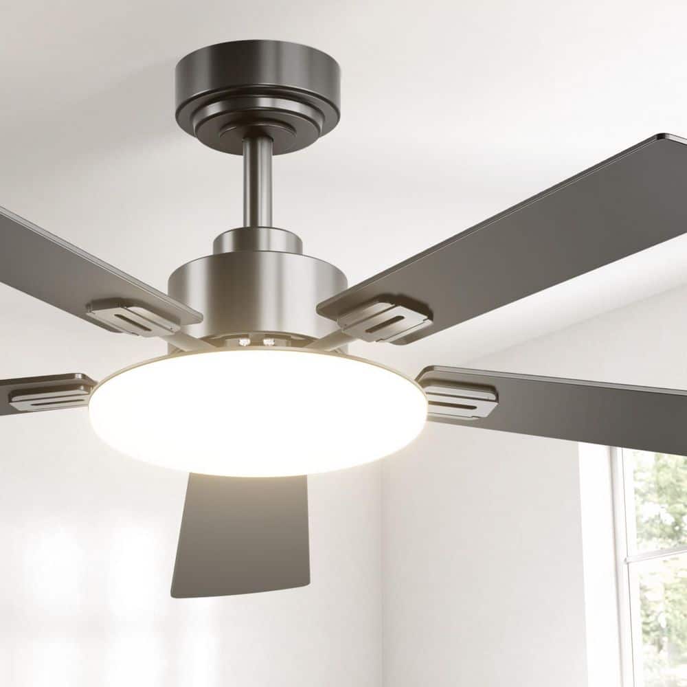 52 in. Indoor Ceiling Fan with Lights, Remote Control, Noiseless, Bright White Integrated LED, Living Room-Black price history on PriceWatchPro