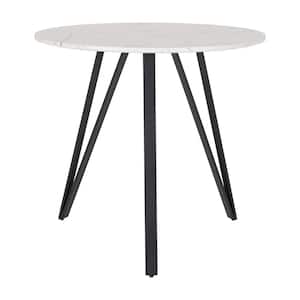 Lennox 32 in. Round White Marble Look Engineered wood Dining Table (Seats 4)