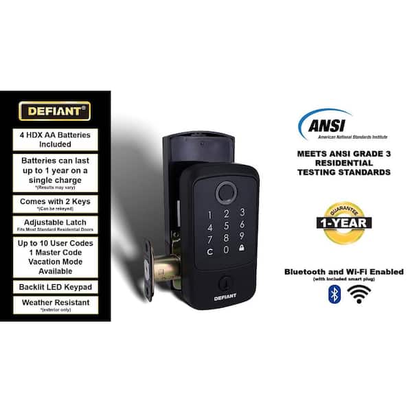 Defiant Square Fingerprint Aged Bronze Electronic Single Cylinder