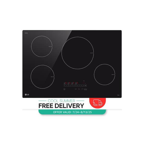 30 in. 4 Burner Element Induction Cooktop in Black with Power Element and SmoothTouch Controls