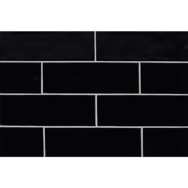 MSI City Nero 4 in. x 12 in. Glossy Ceramic Subway Tile (9.99 sq. ft./Case)