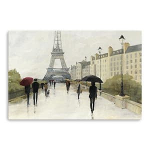 Victoria Parisian Rainy Day by Avery Tillmon 1-Piece Giclee Unframed Architecture Art Print 24 in. x 16 in.