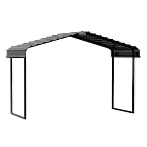 12 ft. W x 6 ft. D x 7 ft. H Charcoal Galvanized Steel Carport, Car Canopy and Shelter