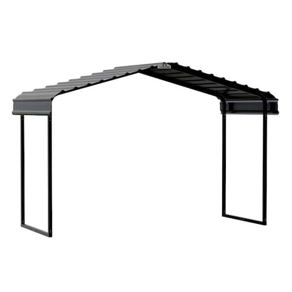 12 ft. W x 6 ft. D x 7 ft. H Charcoal Galvanized Steel Carport, Car Canopy and Shelter