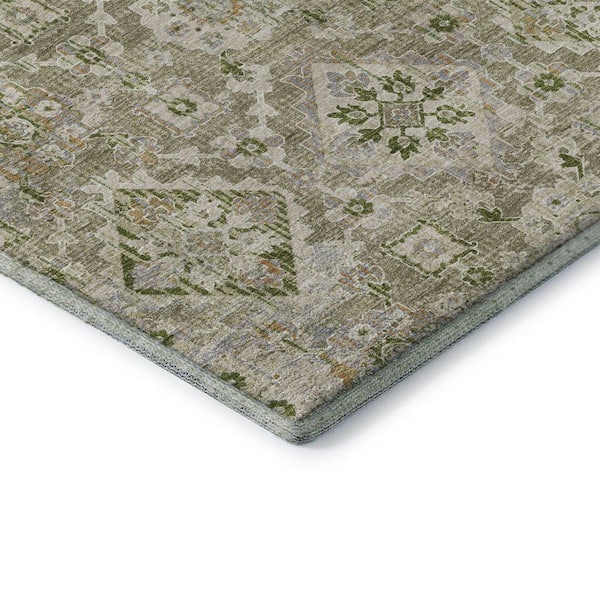 Mayfield Premium Machine Washable Abstract AMF1998 Fern 3 ft. x 4 ft. Area Rug