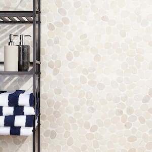 Countryside Sliced Round 11.81 in. x 11.81 in. White Floor and Wall Mosaic (0.97 sq. ft. / sheet)