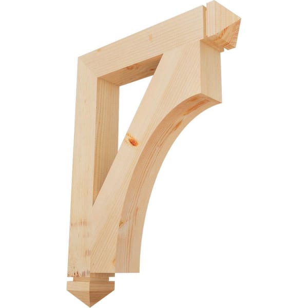 Ekena Millwork 3.5 in. x 32 in. x 24 in. Douglas Fir Westlake Arts and Crafts Smooth Bracket