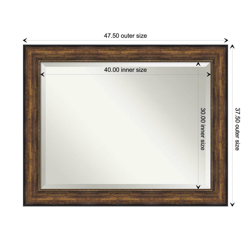 Ballroom Bronze Rectangular Wood Framed Wall Mirror