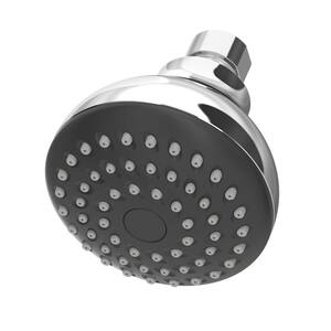 1-Spray 3.3 in. Single Wall Mount Low Flow Fixed Shower Head in Polished Chrome