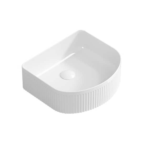 15.75 in. Drop-In/Undermount Single Bowl White Ceramic Kitchen Sink