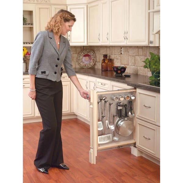 Rev-A-Shelf Filler Pullout Organizer w/Stainless Steel Panel for