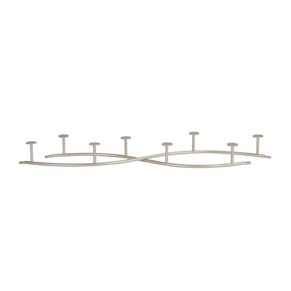 Satin Nickel 8-Hook Wall-Mount Coat Rack