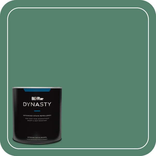 BEHR DYNASTY 1 qt. #M420-6 Tournament Field One-Coat Hide Satin Enamel Interior Stain-Blocking Paint & Primer