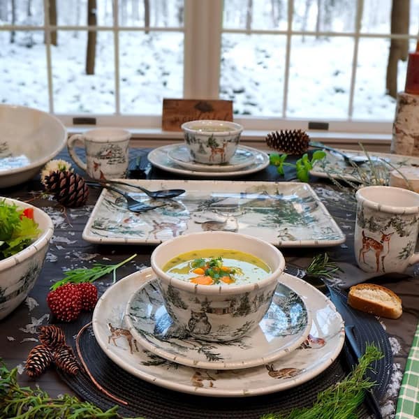 Certified International 16-Piece Earthenware Winter's Frost