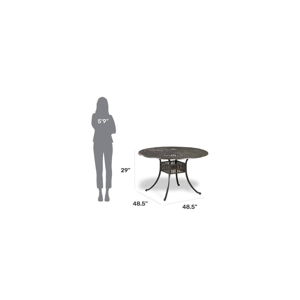 Charleston 48" Square Charcoal Aluminum Outdoor Dining Table