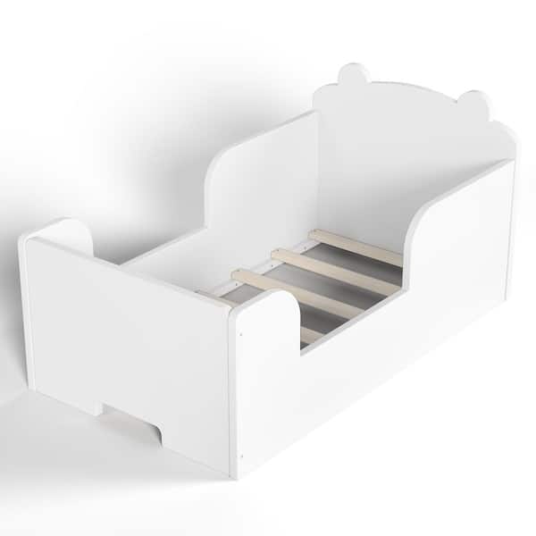 Polibi White Toddler Bed Bear Shape Design for Boys and Girls RS35