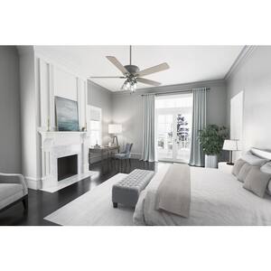 Grantham 60 in. LED Indoor Matte Silver Ceiling Fan with Light Kit