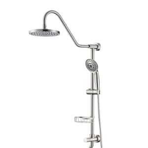 7.85 in. Rainfall Shower Head and Handheld Showerhead Combo Shower System 2.5 GPM with High Pressure in Brushed Nicke